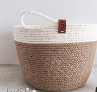 Emilia Woven Jute Basket x White