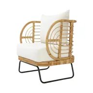 Bamboo Outdoor Chair with Metal Legs