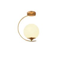 Gold Sculptural Steel Pendant With Opal Globe - HOI.LGH-45