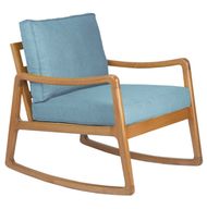 Rocking Zia Chair In Beech Wood With Upholstered Back & Seat