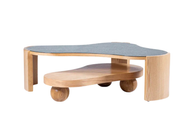 Dunes Coffee Table - Two Levels - Beech Wood - Glass Top