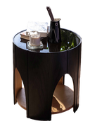 Nordica Olia Side Table - Plywood & Oak Veneer - Round Top