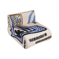 Kipu Single Seat White - Vibrant Velvet Design with Comfortable Foam Padding