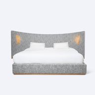 Cleo Bed With Curved Headboard and Appliques