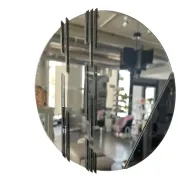 Lines Abstract Circular Mirror – Unique Artistic Statement Piece