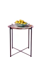Galactic Side Table - Marble Top and Sleek Base - Round