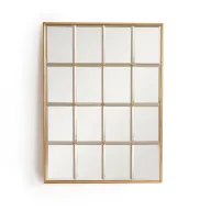 Felicity 16-Panel Windowpane Mirror With Brass Rosettes