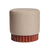 Jens Stool In Nevis Khaky With A Wooden Base