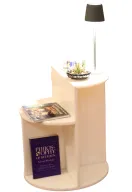 White Marble Side Table - 2 Levels - Round Top