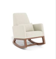 Wooven Nursing Rocking Chair With Wooden Legs & Upholstery