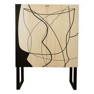 خزانة بار دالي - خشب مدهون ومحفور يدويا