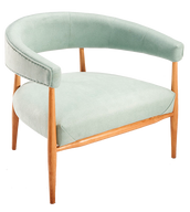 Chihoma Armchair With Wooden Frame & Upholstered Back & Seat