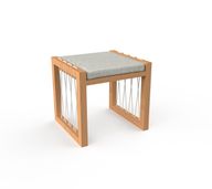 Clay Ottoman - Beech Wood & Linen
