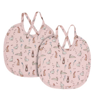 Pink Bunnies Bib (Set of 2)