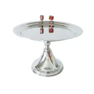 Stone Silver Cake Plate – Nickel-Coated Brass