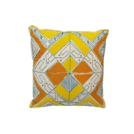 Batik Aura Embroidered Cushion – Orange