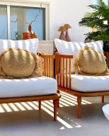 وسادة دائرية من الجوت بشرّابة – أناقة بوهيمية