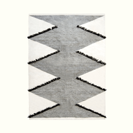 Frilled Diamonds Handwoven Wool Rug – Zigzag Modern Design
