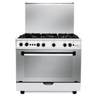 بوتاجاز غاز فريش بونتو بشواية وفرن، 5 شعلة، 90 سم، ستانلس ستيل - 6991