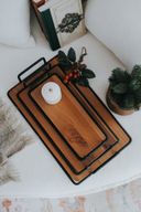 Artisan Side-Handled Rectangular Trays-Set of 3