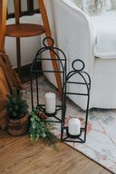 SteelNest Lanterns | Medium 14L x 14 W x 46 H cm | Black
