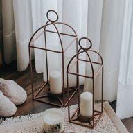 SteelNest Lanterns | Large 20L x 20W x 50 H cm | Golden Rose