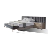 Banquette 1048 Bench in Oak Veneer & Upholstered Seat