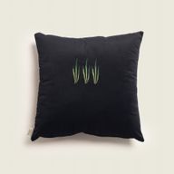 Green Flame - Velvet Embroidered Cushion