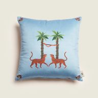 Tiger Tie - Velvet Embroidered Cushion