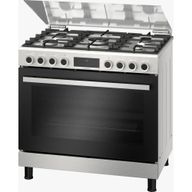 Bosch Series 6 Digital Gas Cooker, 5 Burners, 90 cm, Stainless Steel - HGX3G8W50S