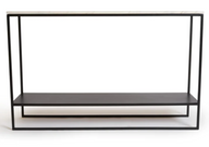 Black Metal Console with Marble Top