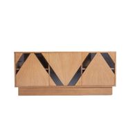 بوفيه شمس من قشرة البلوط وزجاج وإضاءة داخلية ليد