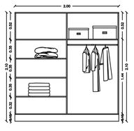 Wardrobe (W200 x D60 x H210 cm)