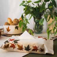 Maple Leaves Canvas Tissue Box Cover