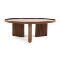 Mocha Coffee Table With Solid Beech Legs - Round Shape