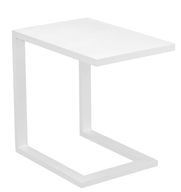 طاولة جانبية للشازلونج - تنزلق تحت الكنبة - بيضاء