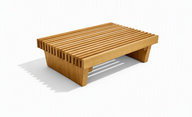 Square Coffee Table Slatted Top Design