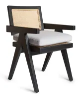 Nastia New Cane Chair – Black Frame & Cushion
