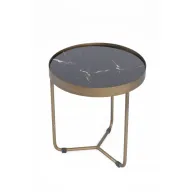 Circular Metal Table 38 With Porcelain\ Mirror Top