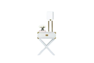 Corners of Brass Nightstand - 1 Drawer - White Color