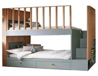 Bunk Bed With 2 Drawers - Back Shelf and Ladder