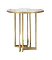 Crux Side Table - Antique Gold Base - Mirror\Glass Top