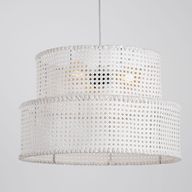 White Cane Ceiling Lamp