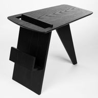 Magazine Side Table - Oak Wood - Black Lacquer