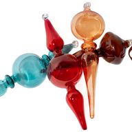 زينة كريسماس زجاجية على شكل أطراف - طقم مكون من 4 قطع