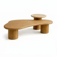 Neura Organic Coffee Table With Wooden Top