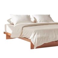 طقم غطاء لحاف لون عاجي - سادة - بيركال - كينج