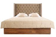 Chesterfield Winged Headboard and Wooden Bed Base (King)