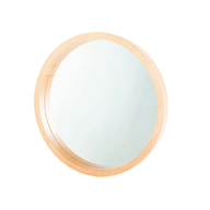 Katy Modern Round Mirror – Sleek Wooden Frame