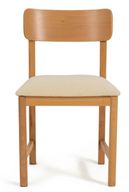 Solid Oak Chair With Upholstered Seat